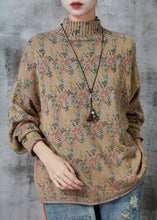 Load image into Gallery viewer, Elegant Khaki High Neck Print Knit Sweaters Spring