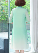 Load image into Gallery viewer, Elegant Light Green False Two Pieces Chiffon Dress Summer