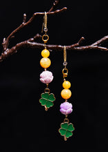 Load image into Gallery viewer, Elegant Lotus Flower Beeswax Gilding Drop Earrings