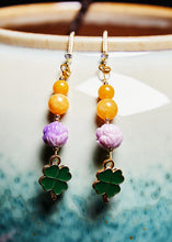 Load image into Gallery viewer, Elegant Lotus Flower Beeswax Gilding Drop Earrings