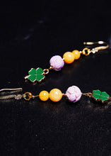 Load image into Gallery viewer, Elegant Lotus Flower Beeswax Gilding Drop Earrings