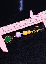 Load image into Gallery viewer, Elegant Lotus Flower Beeswax Gilding Drop Earrings