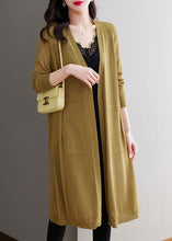 Load image into Gallery viewer, Elegant Matcha Colour V Neck Pockets Long Ice Size Knit Cardigans Long Sleeve