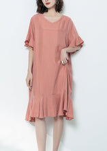 Load image into Gallery viewer, Elegant Mulberry V Neck Ruffled Patchwork Long Dress Summer