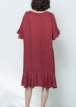 Load image into Gallery viewer, Elegant Mulberry V Neck Ruffled Patchwork Long Dress Summer