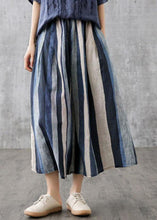 Load image into Gallery viewer, Elegant Yellow geometry Retro Striped A Line Summer Skirts Linen