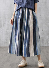 Load image into Gallery viewer, Elegant White flowers Retro Striped A Line Summer Skirts Linen