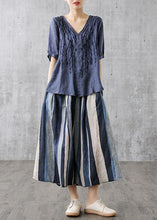 Load image into Gallery viewer, Elegant Black texture Retro Striped A Line Summer Skirts Linen