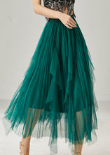 Load image into Gallery viewer, Elegant Peacock Green Ruffled Tulle Holiday Skirts Summer