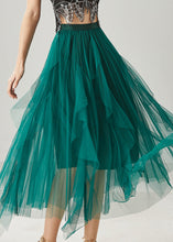 Load image into Gallery viewer, Elegant Peacock Green Ruffled Tulle Holiday Skirts Summer