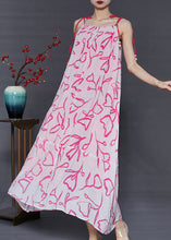 Load image into Gallery viewer, Elegant Pink Cold Shoulder Print ChiffonCotton Summer Dress