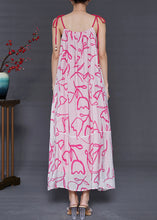 Load image into Gallery viewer, Elegant Pink Cold Shoulder Print ChiffonCotton Summer Dress