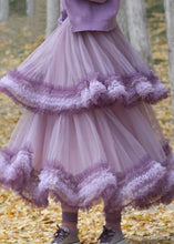 Load image into Gallery viewer, Elegant Purple Exra Large Hem Patchwork Tulle Skirt Spring