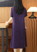 Load image into Gallery viewer, Elegant Purple Solid Patchwork Silk Long Dress Summer