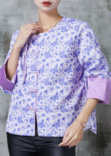 Load image into Gallery viewer, Elegant Purple Tasseled Print Silk Coats Spring