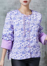 Load image into Gallery viewer, Elegant Purple Tasseled Print Silk Coats Spring