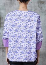 Load image into Gallery viewer, Elegant Purple Tasseled Print Silk Coats Spring