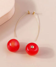 Load image into Gallery viewer, Elegant Red And Mulberry Sterling Silver Overgild Cherry Drop Earrings Two Piece Set