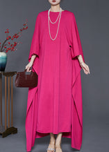 Load image into Gallery viewer, Elegant Rose Oversized Cotton Maxi Dress Cloak Sleeves