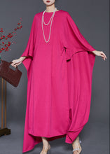 Load image into Gallery viewer, Elegant Rose Oversized Cotton Maxi Dress Cloak Sleeves