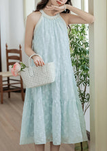 Load image into Gallery viewer, Elegant Sky Blue Pearl Bow Cotton Dresses Sleeveless