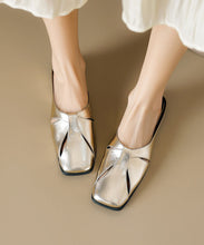 Load image into Gallery viewer, Elegant Slide Sandals Hollow Out Splicing Gold Faux Leather