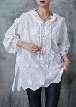 Load image into Gallery viewer, Elegant White Embroidered Floral Oriental Shirt Tops Summer