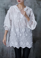 Load image into Gallery viewer, Elegant White Embroidered Floral Oriental Shirt Tops Summer