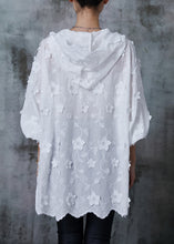 Load image into Gallery viewer, Elegant White Embroidered Floral Oriental Shirt Tops Summer