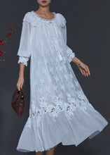 Load image into Gallery viewer, Elegant White Embroidered Patchwork Lace Dresses Spring