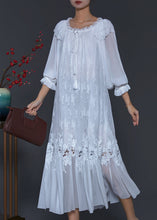 Load image into Gallery viewer, Elegant White Embroidered Patchwork Lace Dresses Spring