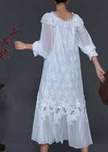 Load image into Gallery viewer, Elegant White Embroidered Patchwork Lace Dresses Spring