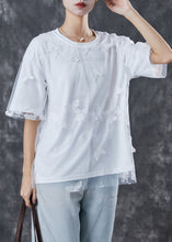 Load image into Gallery viewer, Elegant White Embroidered Butterfly Tulle Tanks Top Summer