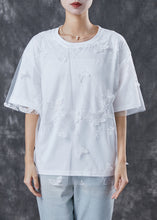 Load image into Gallery viewer, Elegant White Embroidered Butterfly Tulle Tanks Top Summer