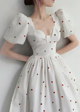 Load image into Gallery viewer, Elegant White Print High Waist Cotton Dresses Summer