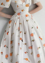 Load image into Gallery viewer, Elegant White Print High Waist Cotton Dresses Summer