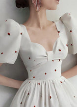 Load image into Gallery viewer, Elegant White Print High Waist Cotton Dresses Summer