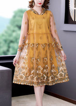 Load image into Gallery viewer, Elegant Yellow Ruffled Tulle Vacation Hooded Tulle Long Dresses Spring