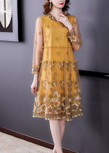 Load image into Gallery viewer, Elegant Yellow Ruffled Tulle Vacation Hooded Tulle Long Dresses Spring