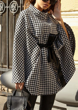 Load image into Gallery viewer, European And American Style Plaid Lace Up Cape Coat Fall