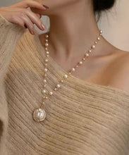 Load image into Gallery viewer, Fashio White Pearl Tassel Pendant Necklace