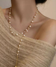 Load image into Gallery viewer, Fashio White Pearl Tassel Pendant Necklace