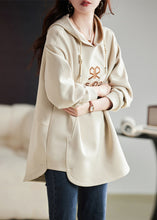 Load image into Gallery viewer, Fashion Apricot Embroidered Cotton Sweatshirts Top Spring