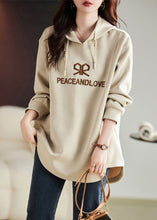 Load image into Gallery viewer, Fashion Apricot Embroidered Cotton Sweatshirts Top Spring