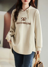 Load image into Gallery viewer, Fashion Apricot Embroidered Cotton Sweatshirts Top Spring