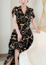 Load image into Gallery viewer, Fashion Black Print Silm Fit Chiffon Dress Summer