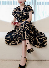 Load image into Gallery viewer, Fashion Black Print Silm Fit Chiffon Dress Summer