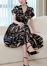 Load image into Gallery viewer, Fashion Black Print Silm Fit Chiffon Dress Summer