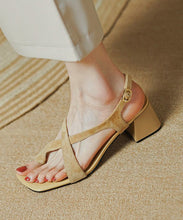 Load image into Gallery viewer, Fashion Blue Cross Strap Splicing Chunky Genuine Suede surface Sandals