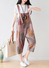 Load image into Gallery viewer, Fashion Brick Red Oversized Print Cotton Jumpsuit Spring